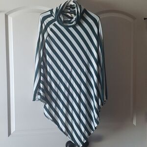 A𝅺nthropologie Fantastic Fawn Green and White Striped Skirt‎ Size Medium